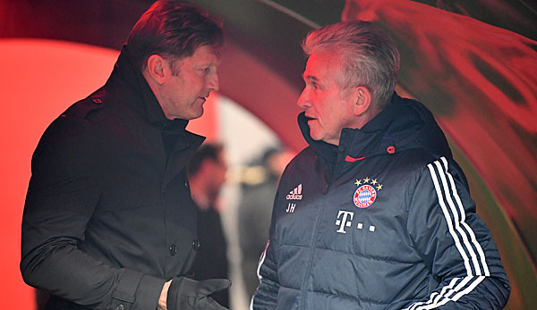 Jupp Heynckes im Gespräch mit einem seiner möglichen Nachfolgern beim FC Bayern München.