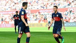 Beim FC Bayern vereint, bei der WM erbitterte Gegner: James Rodriguez und Robert Lewandowski.