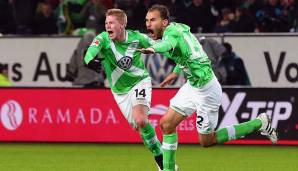 VfL Wolfsburg am 30.01.2015 mit 4:1. Torschützen: Bas Dost (2), Kevin De Bruyne (2).