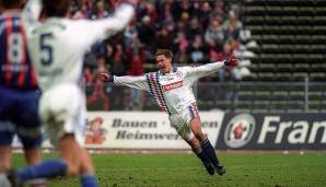 Karslruher SC am 17.02.1996 mit 4:1. Torschützen: Sean Dundee (2), Manfred Bender (2).