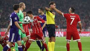 12. September 2017: Nach einer Notbremse von Sven Kums beschwert sich Ribery beim Schiedsrichter, fasst diesem sogar ins Gesicht und wird in der 78. Minute ausgewechselt.