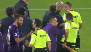 27. Oktober 2019: Ribery, mittlerweile im Trikot des AC Florenz unterwegs, kann sich mit dem Siegtor von Lazio Rom nicht anfreunden und protestiert nach dem Schlusspfiff vehement. Gleich zweimal schubst er dabei einen Linienrichter.