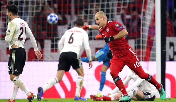 Beim 5:1 der Bayern in der Champions League erzielte Robben im November 2018 zwei Tore.