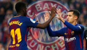 Stehen angeblich immer noch oder wieder im Fokus des FC Bayern: Ousmane Dembele und Philippe Coutinho vom FC Barcelona.
