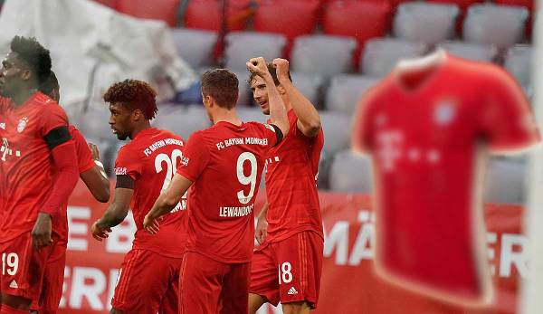 Der FC Bayern München läuft am Mittwochabend im DFB-Pokal gegen EIntracht Frankfurt mit den neuen Heimtrikots auf.