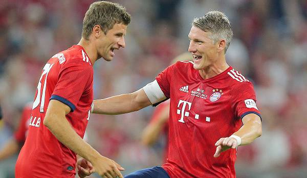 Schweinsteiger und Müller verbindet eine lange gemeinsame Zeit beim FC Bayern.