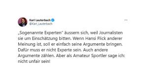 Der von Flick angegriffene Karl Lauterbach (SPD-Gesundheitsexperte) hat umgehend mit folgenden Worten auf die Kritik reagiert.