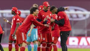 Fünf Spieler des FC Bayern haben mit ihrer neunten Meisterschaft in Serie einen neuen Bundesliga-Rekord aufgestellt: David Alaba, Thomas Müller, Manuel Neuer, Javi Martinez und Jerome Boateng.