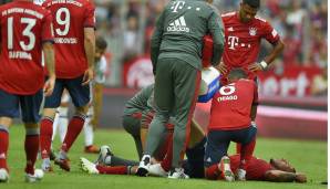 September 2018 bis April 2019 | Kreuzbandriss: Seine dritte Verletzung im Bayern Dress ist gleichzeitig seine mit Abstand heftigste. 214 Tage fällt er wegen eines Kreuzbandrisses aus, welchen er sich im Spiel gegen Bayer Leverkusen zuzieht.