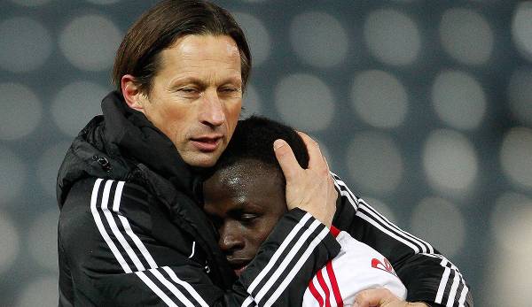 Sadio Mane and his coach at the time, Roger Schmidt.