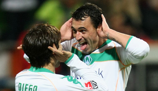 Werder Bremen siegte dank Diego und Hugo Almeida gegen den 1. FC Köln