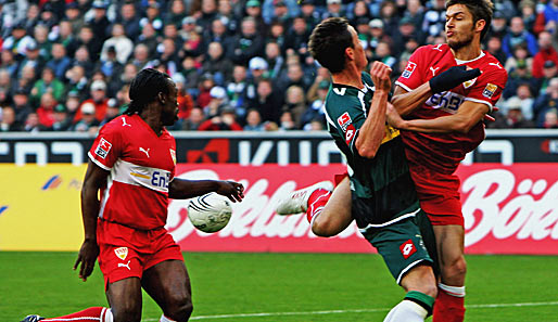 Die Abwehr des VfB wirkte im Duell gegen Bourrsia Mönchengladbach nicht immer sattelfest