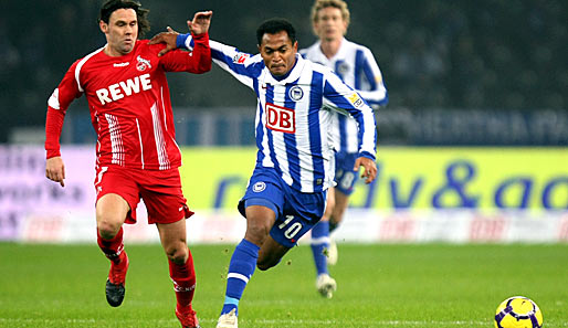 Raffael (r.) war Berlins Bester gegen den 1. FC Köln, trotzdem reichte es nicht für einen Sieg