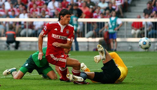 Mario Gomez erzielte gegen Werder Bremen seinen ersten Treffer für den FC Bayern