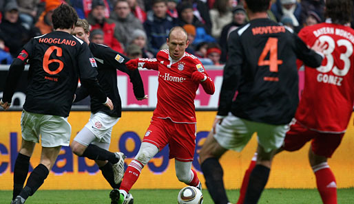 Stangenwald Mainz 05: Arjen Robben fand des Öfteren einen Ausweg