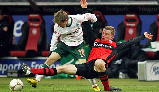 In der vergangenen Saison verbuchte Frankfurt gegen Bremen zwei Siege (3:2/1:0)