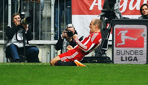 Bayerns Arjen Robben erzielte gegen den HSV seine Saisontore sechs bis acht