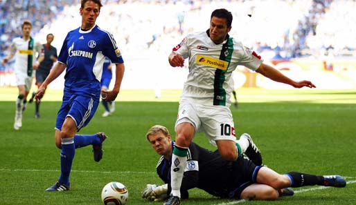 Gladbachs Bobadilla traf beim letzten Spiel auf Schalke - das Spiel gewann aber S04 mit 3:1