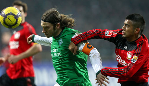 Auf Torsten Frings (l.) muss Werder gegen Bayer dieses Mal verzichten
