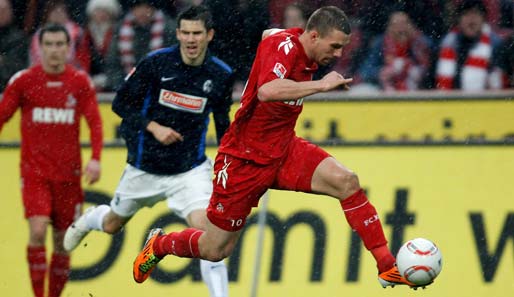 Lukas Podolski wird gegen Freiburg erneut als einziger FC-Stürmer auflaufen