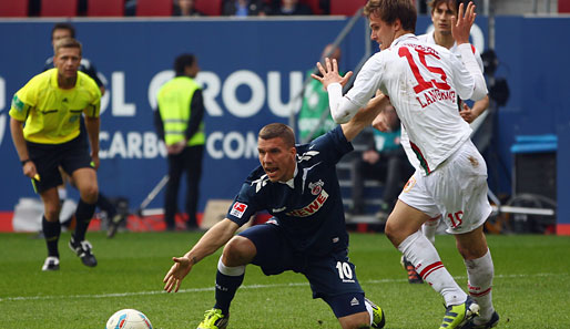 Ein Tor von Lukas Podolski (l.) war zu wenig für den 1. FC Köln
