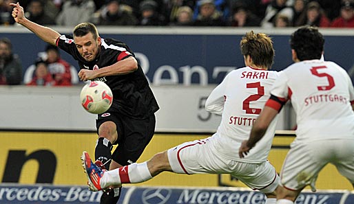 Der VfB Stuttgart gewann das Hinspiel gegen Frankfurt mit 2:1