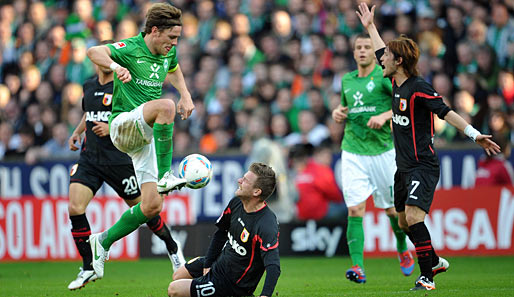 Beim letzten Spiel gegeneinander trennten sich Bremen und Augsburg 1:1