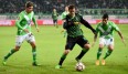 Max Kruse (M.) musste mit seiner Borussia beim VfL Wolfsburg ran