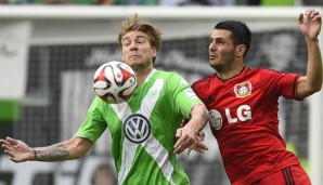 Nicklas Bendtner feierte sein Startelfdebüt in einem Bundesliga-Spiel für den VfL Wolfsburg