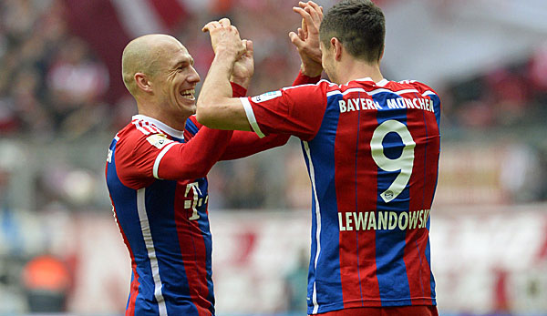 Arjen Robben (l.) und Robert Lewandowski erwischten gegen Hannover einen Sahnetag