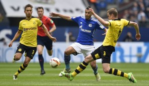 Schalke 04 und Borussia Dortmund lieferten sich im zweiten Abschnitt ein heißes Derby