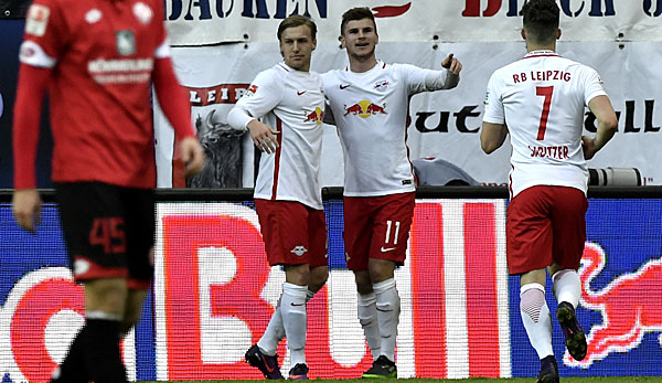 Timo Werner und Emil Forsberg stellten für RB Leipzig früh die Zeichen auf Sieg