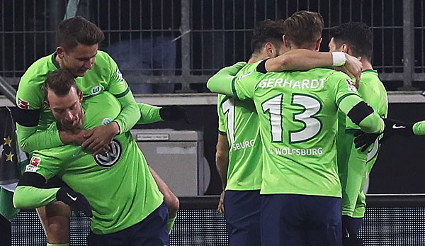 Der VfL Wolfsburg bejubelt seinen zweiten Sieg in Folge