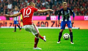 Arjen Robben erzielte gegen Hertha BSC das Tor zum 3:0 für den FC Bayern München