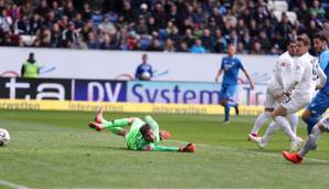 Hertha-Schlussmann Jarstein ist geschlagen. Hoffenheims Amiri (nicht im Bild) hat zum 1:0 getroffen.