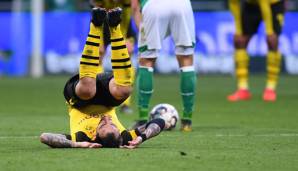 Paco Alcacer am Boden: Der BVB hat eine 2:0-Führung in Bremen nicht über die Runden bringen können.
