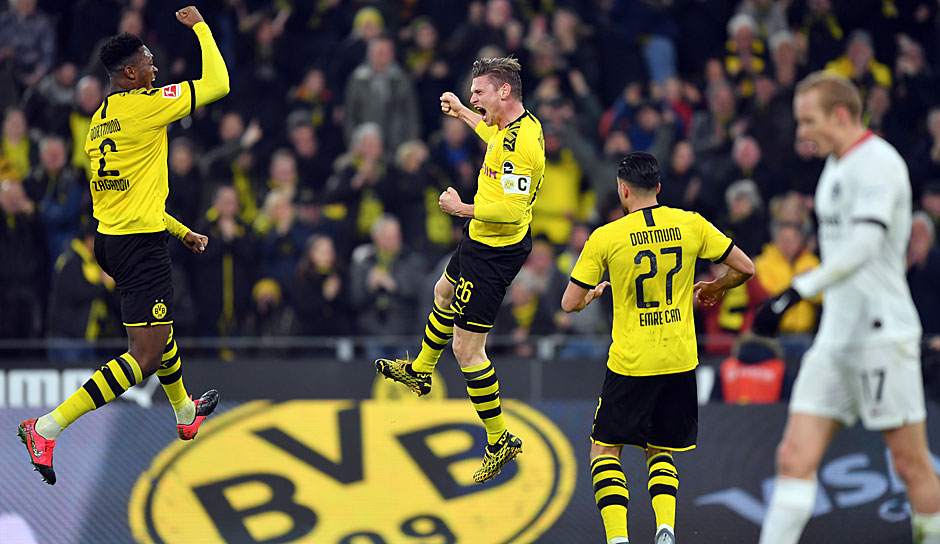 Borussia Dortmund hat sich mit einem beeindruckenden 4:0-Sieg über schwache Frankfurter zurück in die Erfolgsspur manövriert. Der BVB zeigte durch die Bank positive Leistungen, bei der Eintracht standen einige Spieler völlig neben sich. Die Noten.