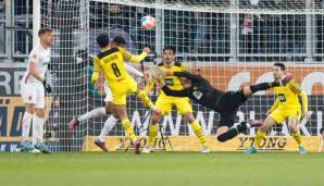 Der BVB hat am 24. Spieltag der Bundesliga durch ein 1:1 (1:0)-Unentschieden gegen den FC Augsburg den nächsten Rückschlag erlitten. Auf Dortmunder Seite überzeugt vor allem ein Defensivmann. Die Noten.
