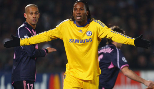 Chelsea-Stürmer Didier Drogba kam erst in der 63. Minute gegen Bordeaux ins Spiel