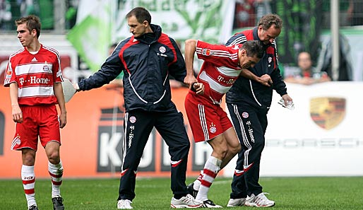 Lucio musste im Spiel gegen Wolfsburg behandelt werden