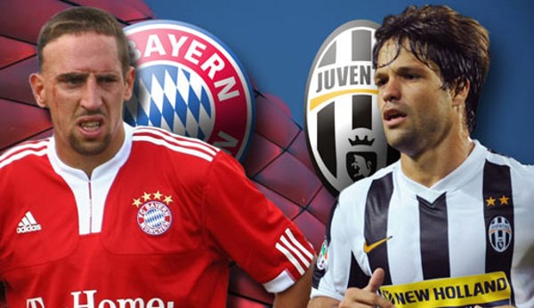 Treffen der Superstars in der Champions League: Bayerns Franck Ribery (l.) und Juves Diego