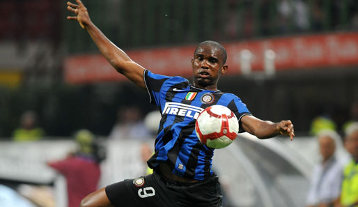 Samuel Eto'o steht mit Inter Mailand in der Champions League unter Druck