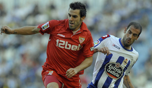 Alvaro Negredo (l.) kam vor dieser Saison für 15 Millionen Euro von Real Madrid zum FC Sevilla