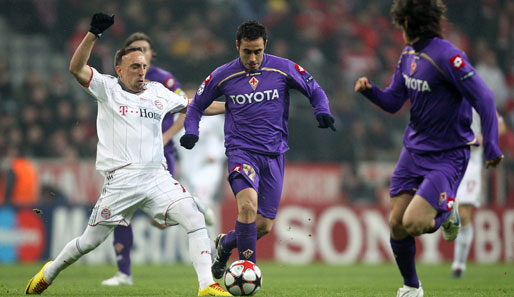 Franck Ribery (l.) traf im Hinspiel zur 1:0-Führung für die Bayern gegen den AC Florenz