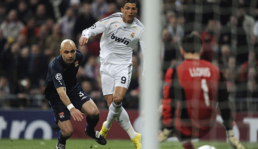 Perfekte Schusshaltung bei Cristiano Ronaldo. In der 6. Minute schoss er Real Madrid in Front