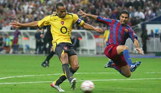 2006 Gegenspieler im Finale, heute Teamkollegen. Thierry Henry (l.) und Rafael Marquez (r.)