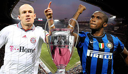 Wer gewinnt die Champions League? Robben (l.) und die Bayern oder Eto'o und Inter?