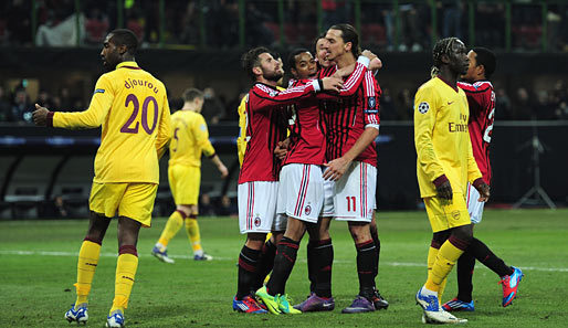Im Hinspiel des CL-Achtelfinals kassierte Arsenal London vier Tore vom AC Milan