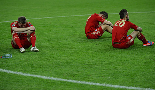 Die Spieler des FC Bayern München waren nach dem Spiel am Boden zerstört