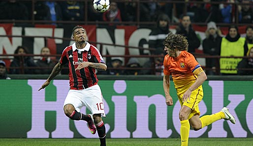 Kevin-Prince Boateng erzielte das 1:0 für Milan gegen Carles Puyols Barca